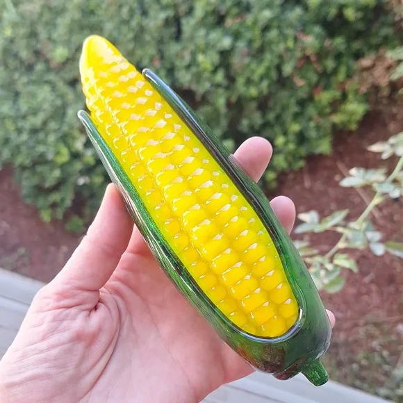 Vintage Murano Art Glass Corn On The Cob Handmade Hand Blown Artisan Farmhouse - Picture 3 of 5